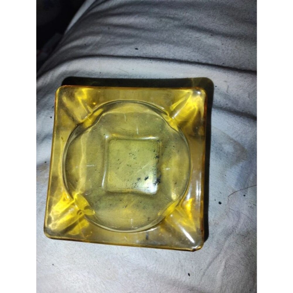 Mid century amber ashtray